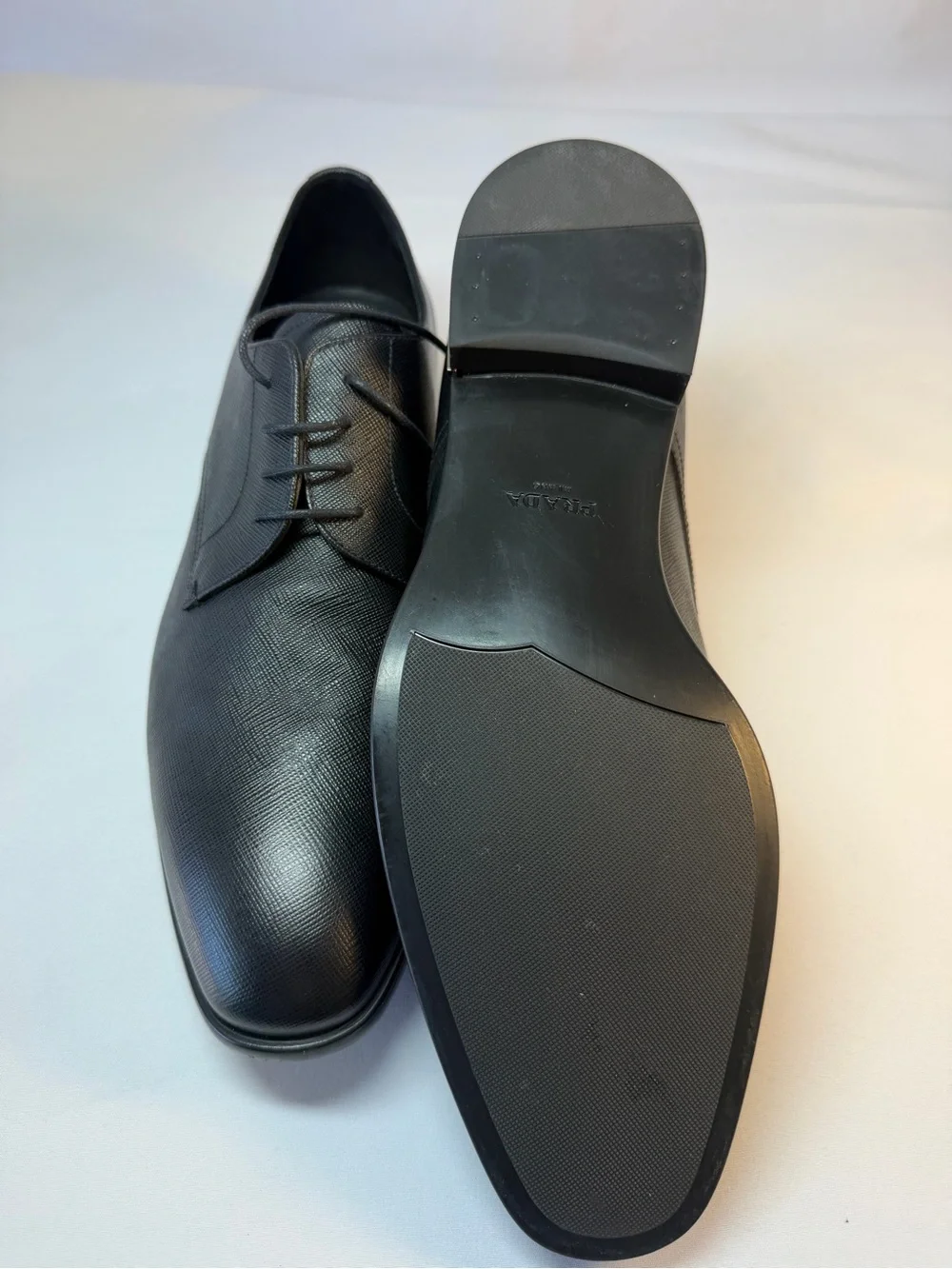 PRADA SAFFIANO LEATHER DERBY 2EC030 Men’s lace up shoe 10.5